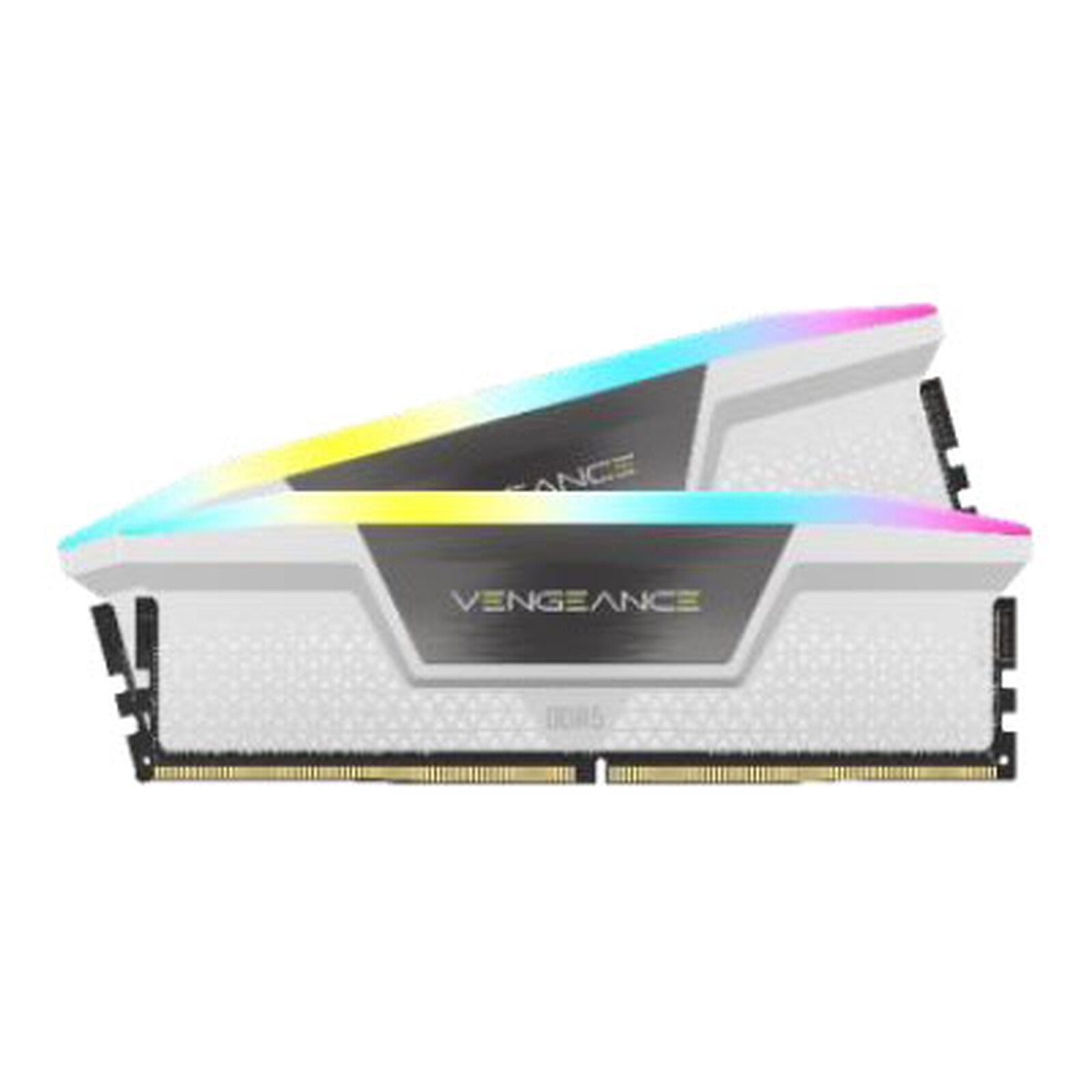 Corsair Vengeance RGB DDR5 32 Go (2 x 16 Go) 5200 MHz CL40 - Blanc 1 RAM Corsair DDR5 5200 MHz 32 Go