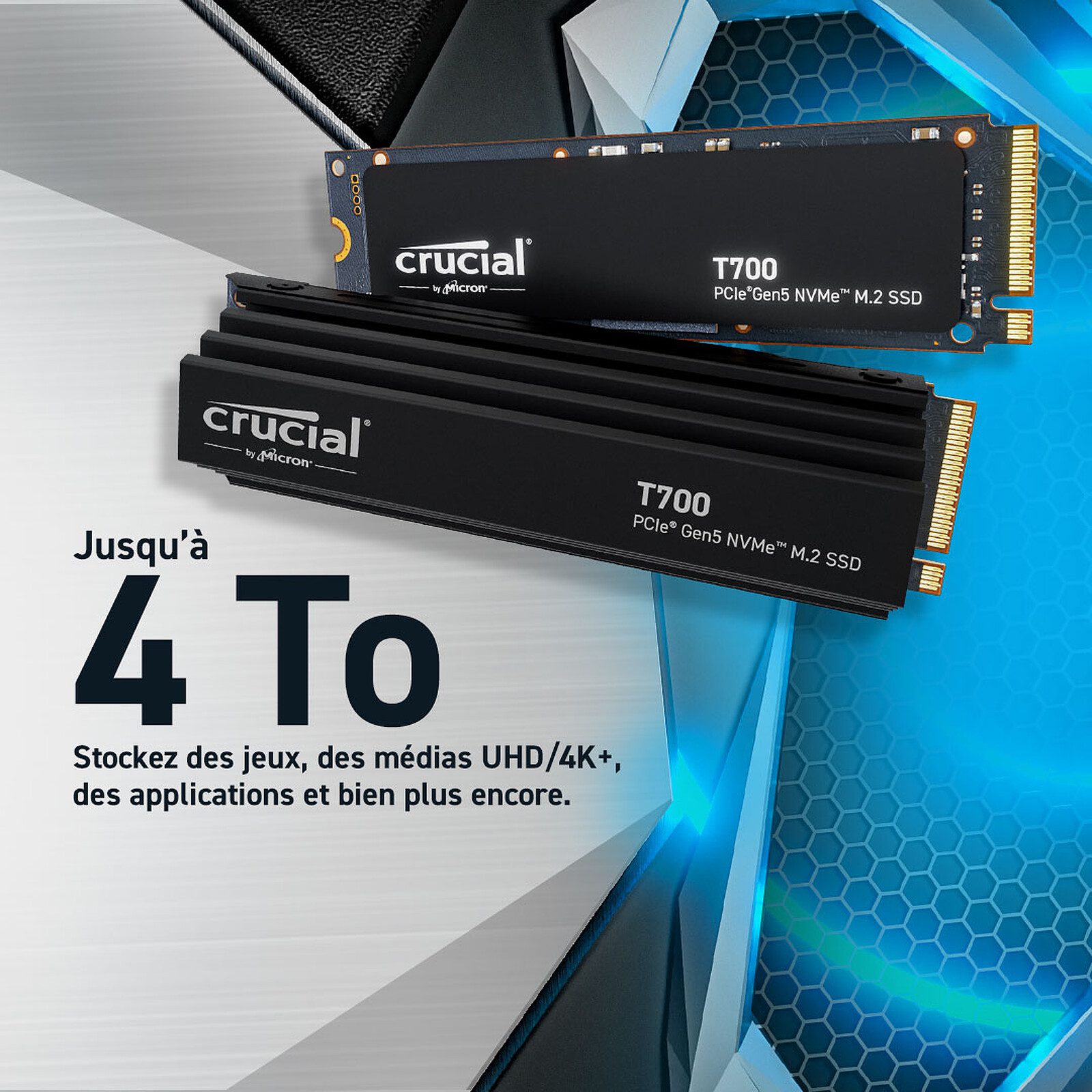 Crucial T700 1 To avec dissipateur 4 disque ssd Crucial