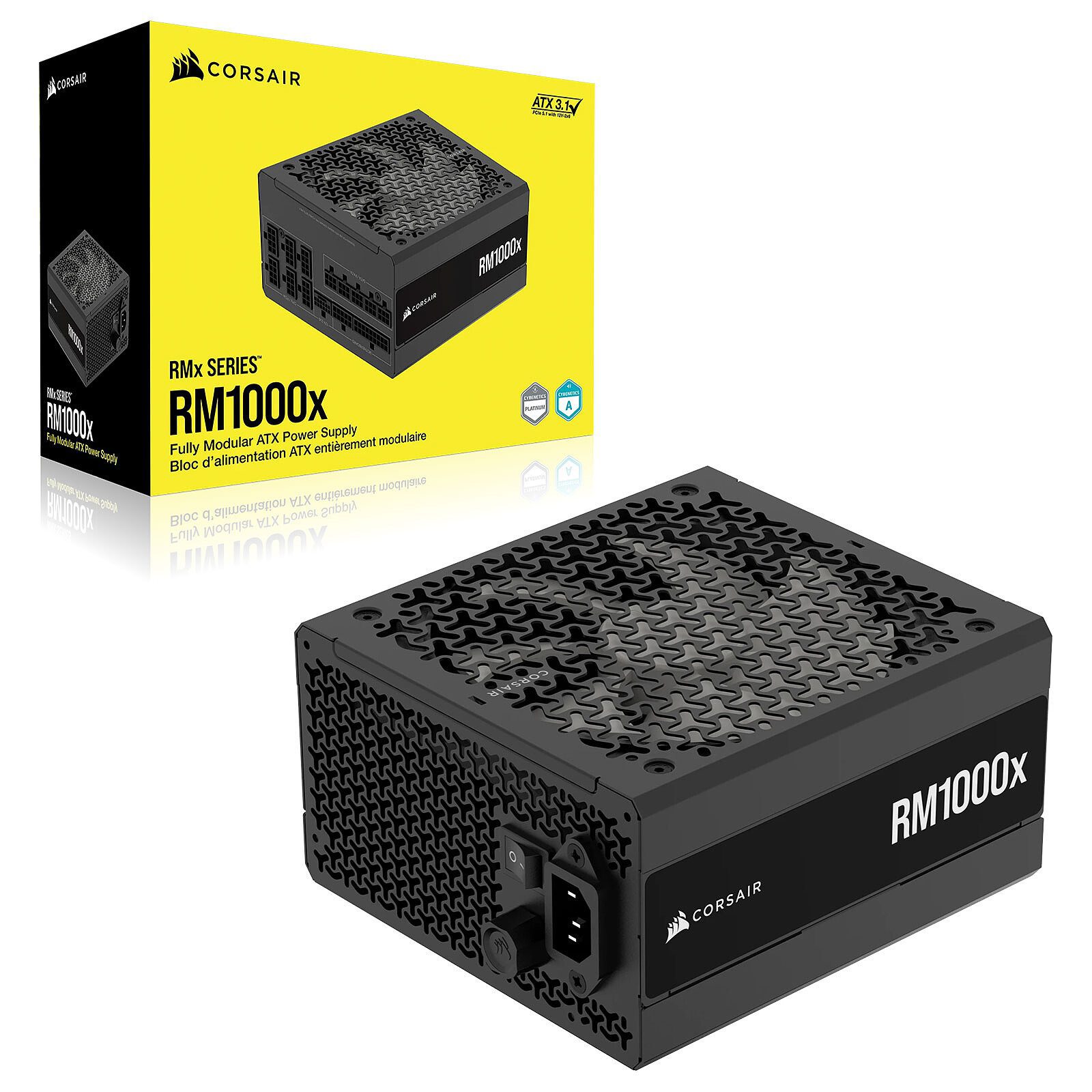Corsair RM1000x Cybenetics Gold (2024) 1 Alimentation PC Corsair 1000 W