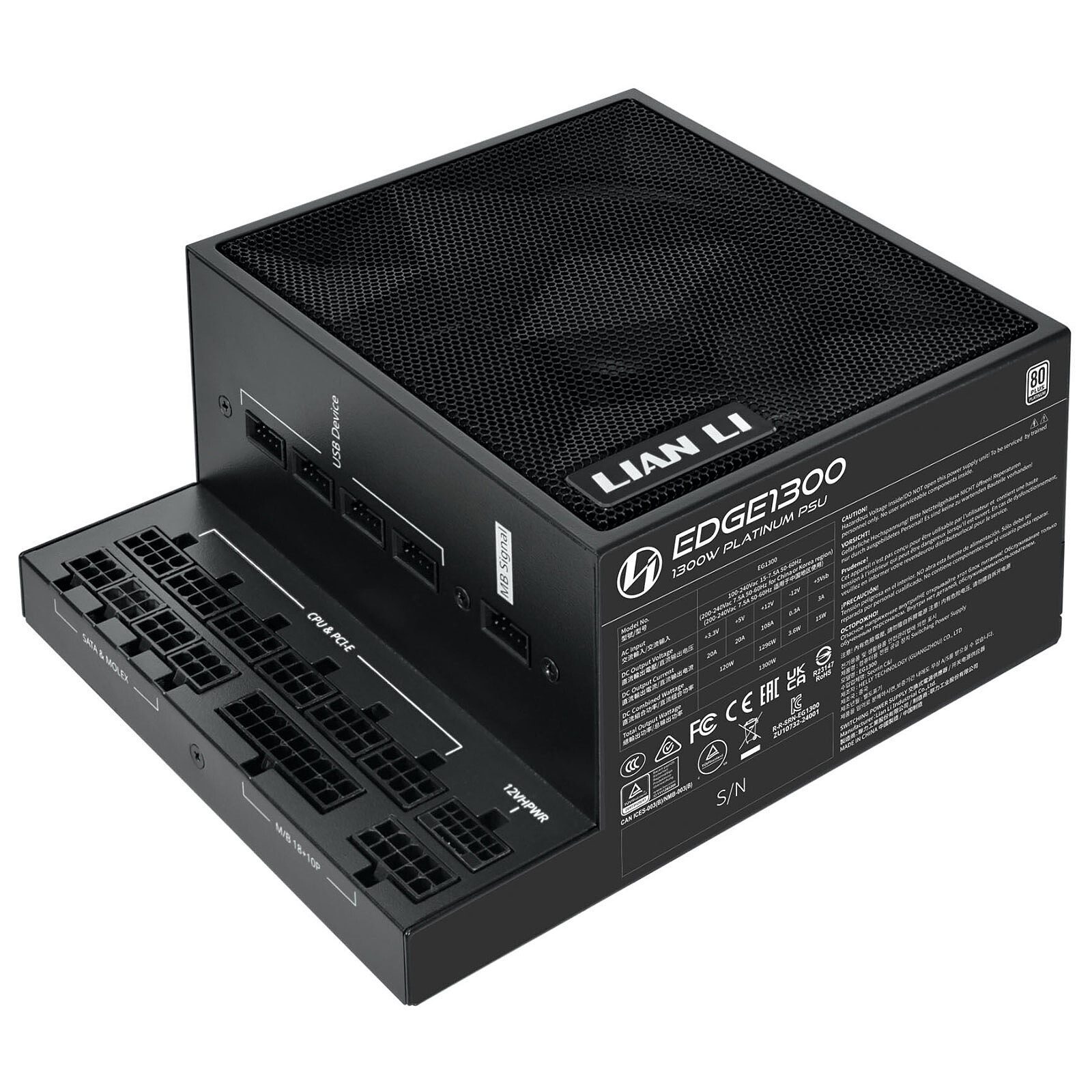 Lian Li Edge 1300W 80PLUS Platinum 4 Alimentation PC Lian Li 1300 W