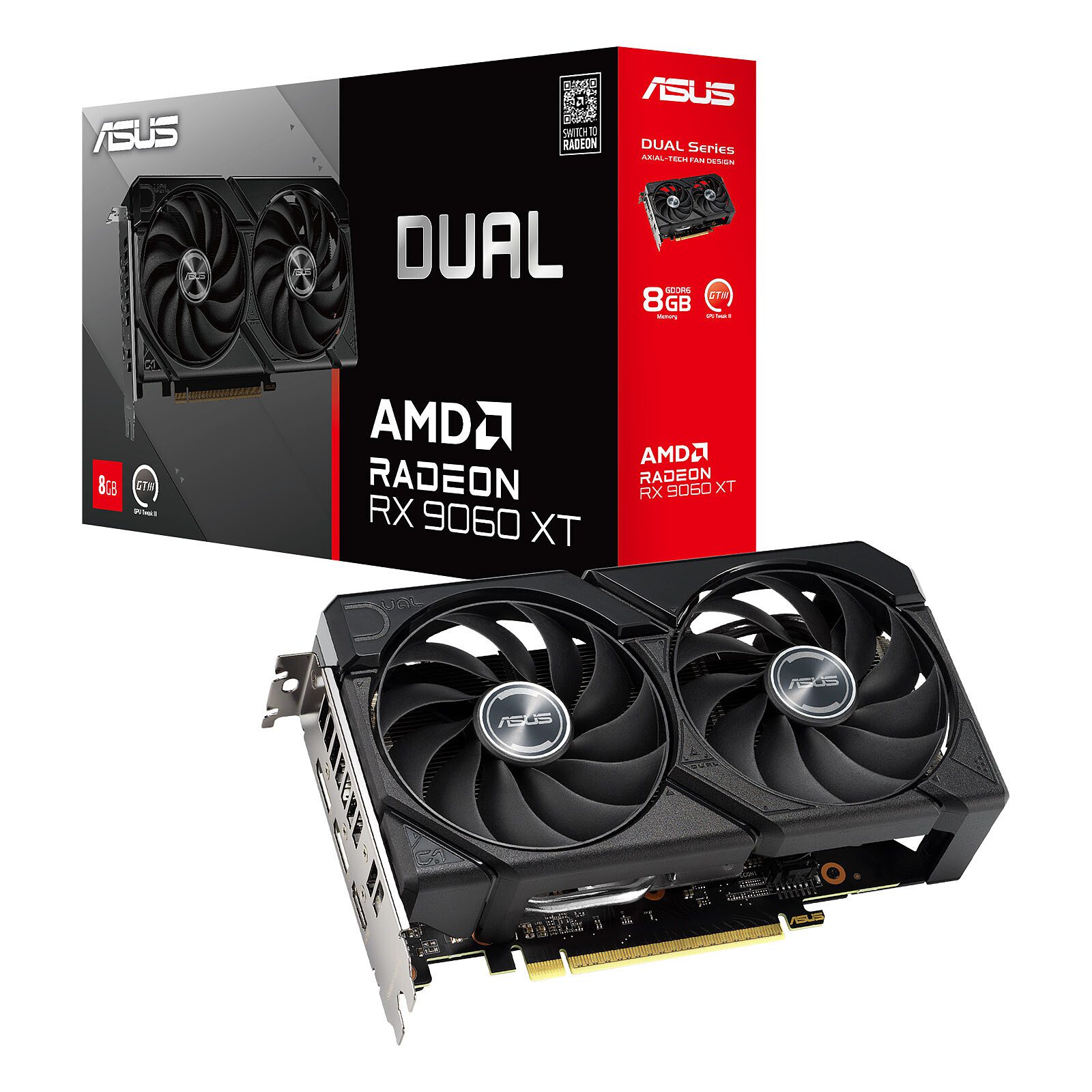 ASUS Dual Radeon RX 9060 XT 8GB GDDR6 1 ASUS AMD Radeon RX 9060 XT