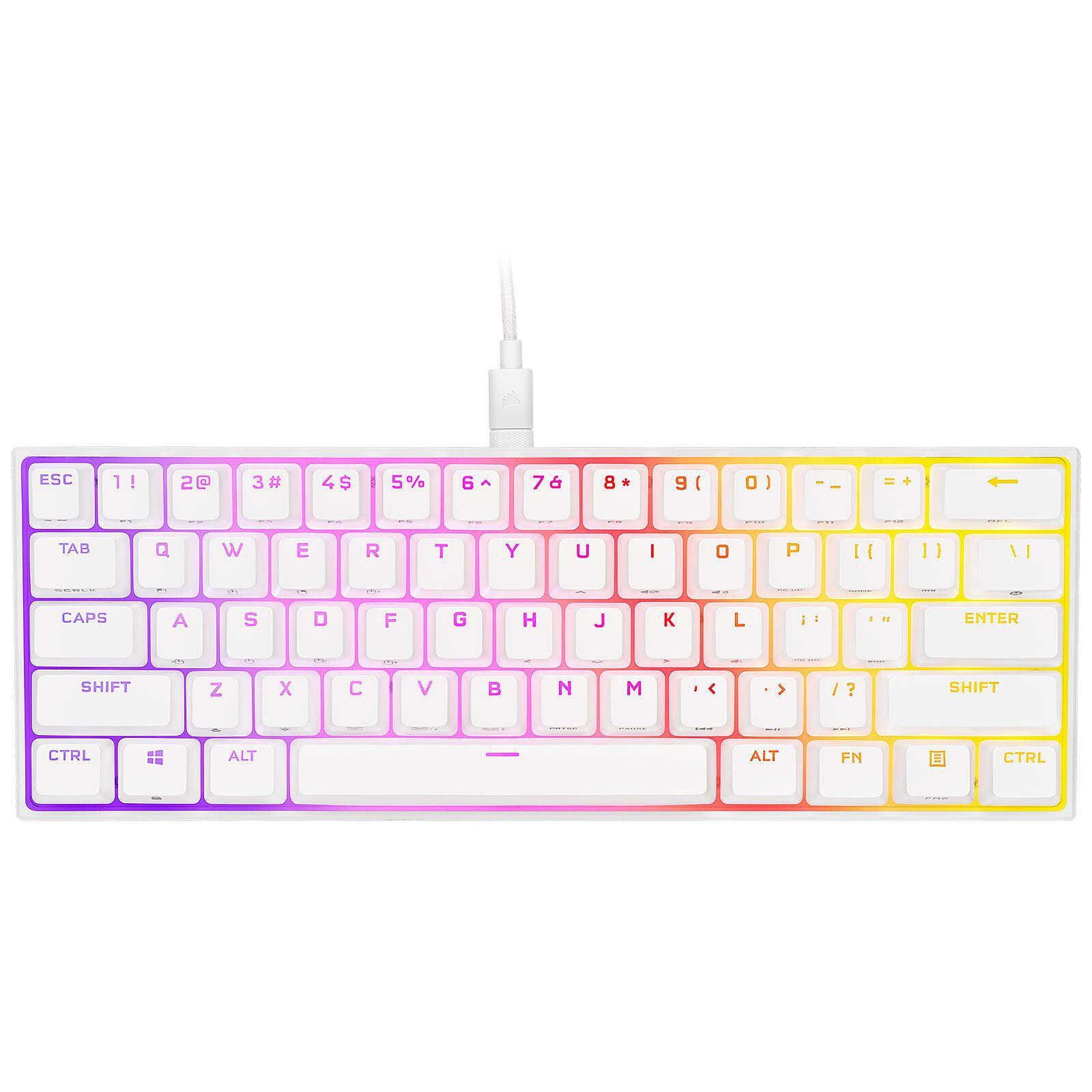 Corsair Gaming K65 Mini RGB Blanc (Cherry MX Red) 1 clavier gamer Corsair