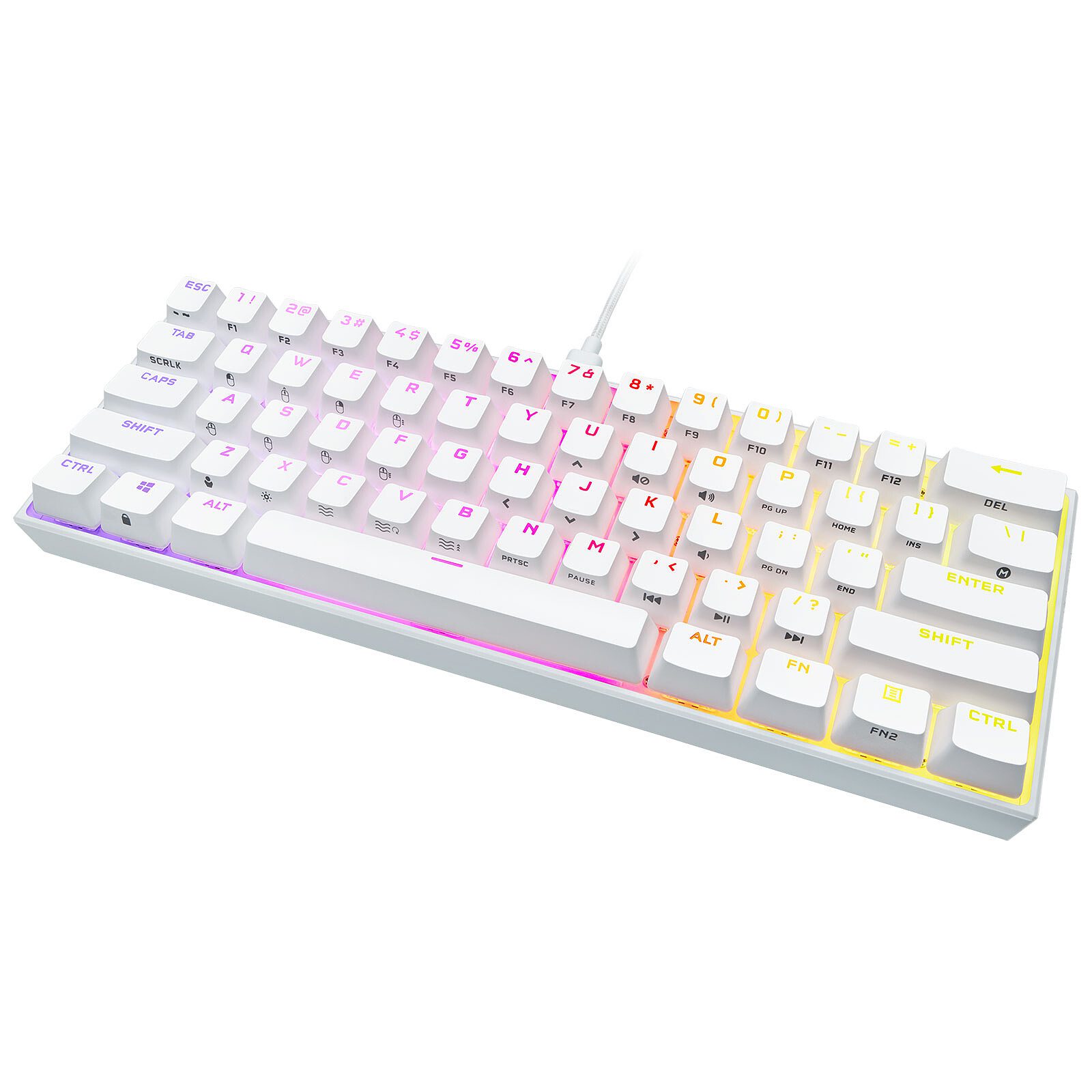 Corsair Gaming K65 Mini RGB Blanc (Cherry MX Red) 4 clavier Corsair Mécanique