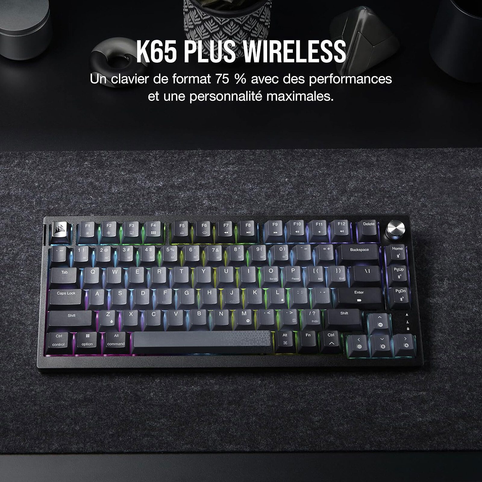 Corsair Gaming K65 Plus Wireless (MLX Red) 2 clavier Noir