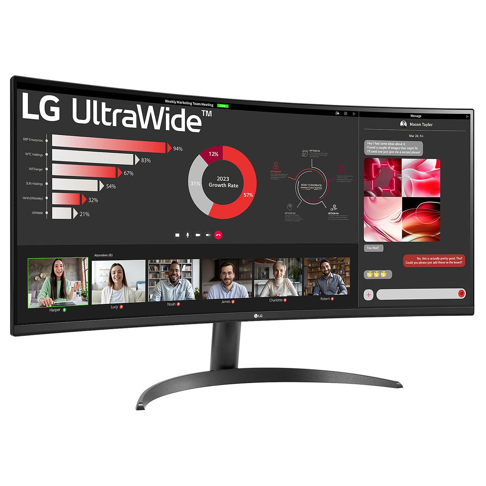LG 34″ LED – UltraWide 34WR50QK-B 2 moniteur pc LG 34 pouces
