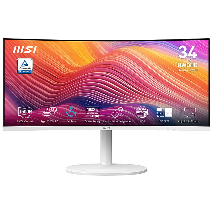MSI 34" LED - Modern MD342CQPW 1 écran pc MSI 34 pouces
