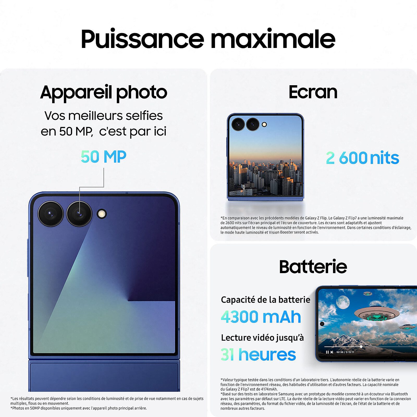 Samsung Galaxy Z Flip 7 Noir Absolu (12 Go / 512 Go) 4 pc portable gamer Samsung