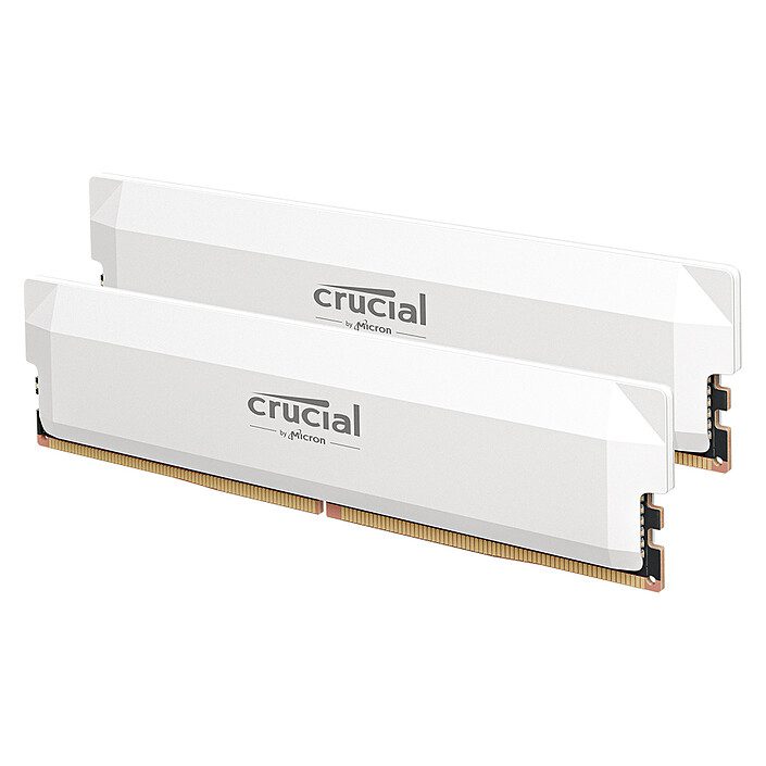 Crucial Pro DDR5 Overclocking 32 Go (2 x 16 Go) 6400 MHz CL38 Blanc 1 RAM Crucial DDR5 6400 MHz 32 Go