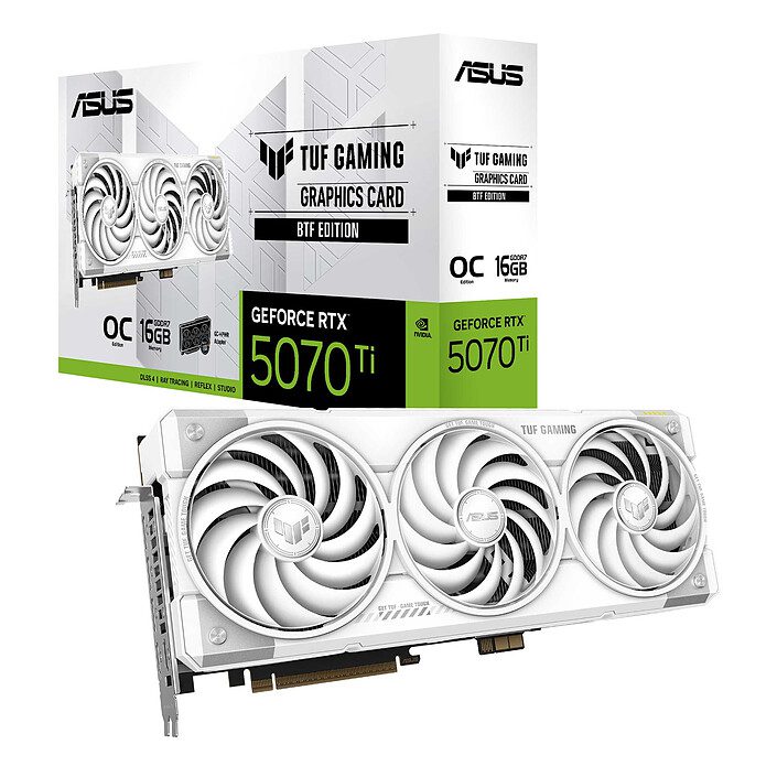 ASUS TUF Gaming GeForce RTX 5070 Ti 16GB GDDR7 BTF White OC Edition 1 ASUS NVIDIA GeForce RTX 5070 Ti