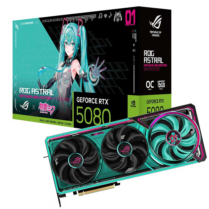 ASUS ROG Astral GeForce RTX 5080 16GB GDDR7 OC Hatsune Miku Edition 1 ASUS NVIDIA GeForce RTX 5080
