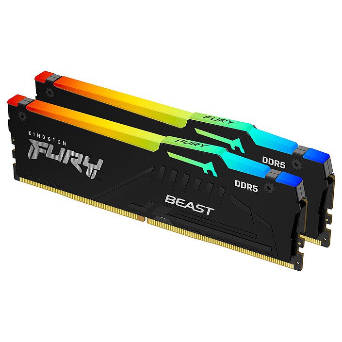 Kingston FURY Beast RGB 64 Go (2 x 32 Go) DDR5 6400 MHz CL32 1 RAM Kingston DDR5 6400 MHz 64 Go