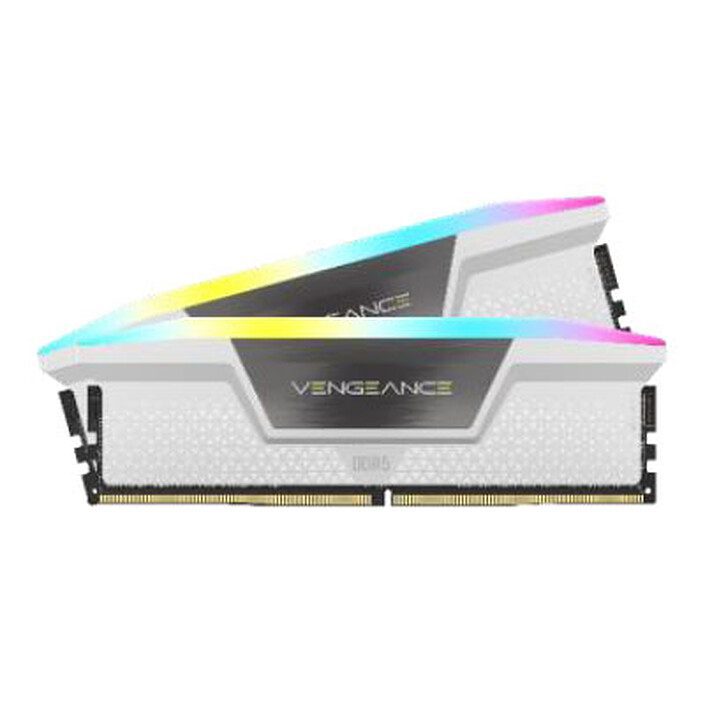 Corsair Vengeance RGB DDR5 32 Go (2 x 16 Go) 6000 MHz CL36 - Blanc 1 RAM Corsair DDR5 6000 MHz 32 Go