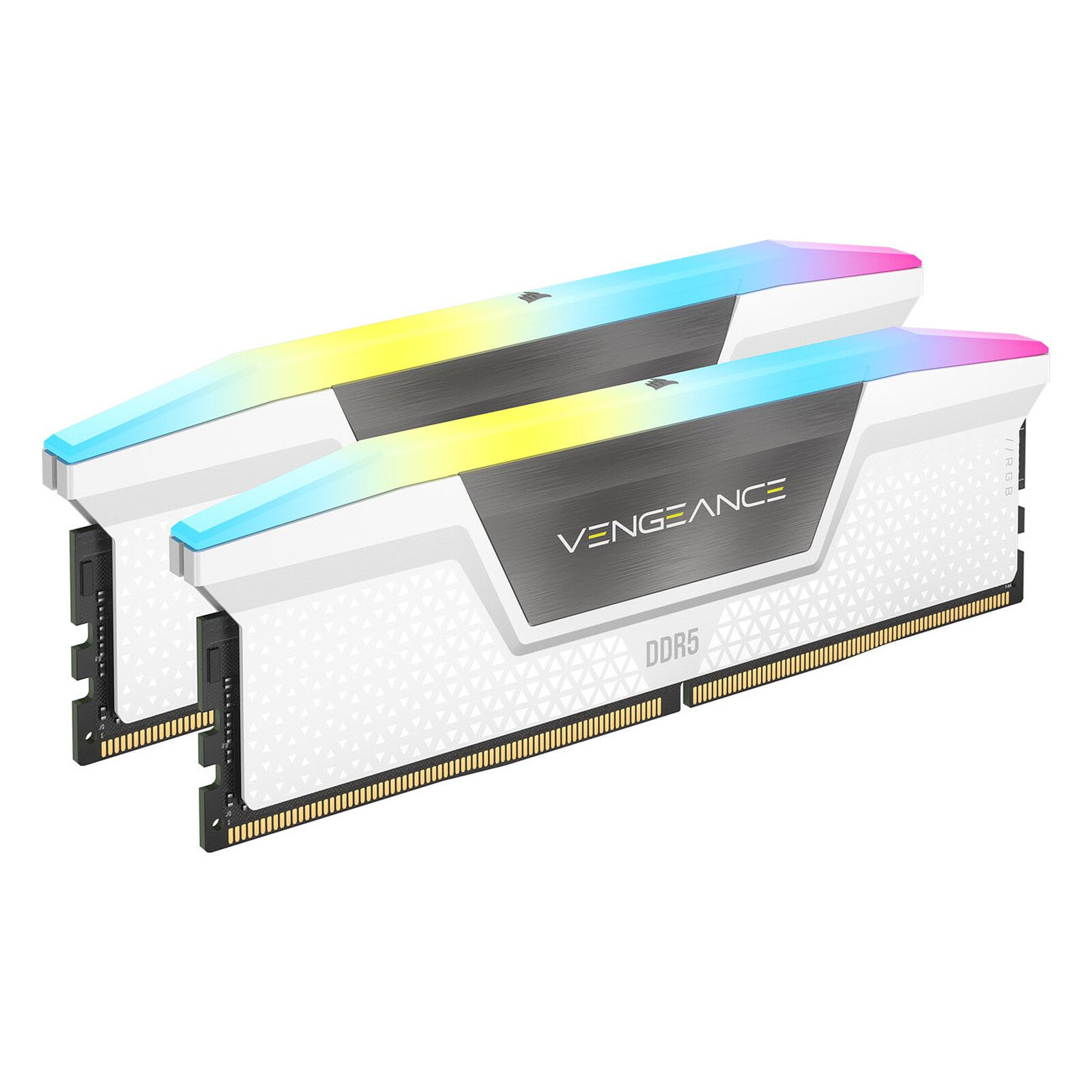 Corsair Vengeance RGB DDR5 32 Go (2 x 16 Go) 6400 MHz CL36 – Blanc 2 RAM Corsair DDR5 6400 MHz 32 Go