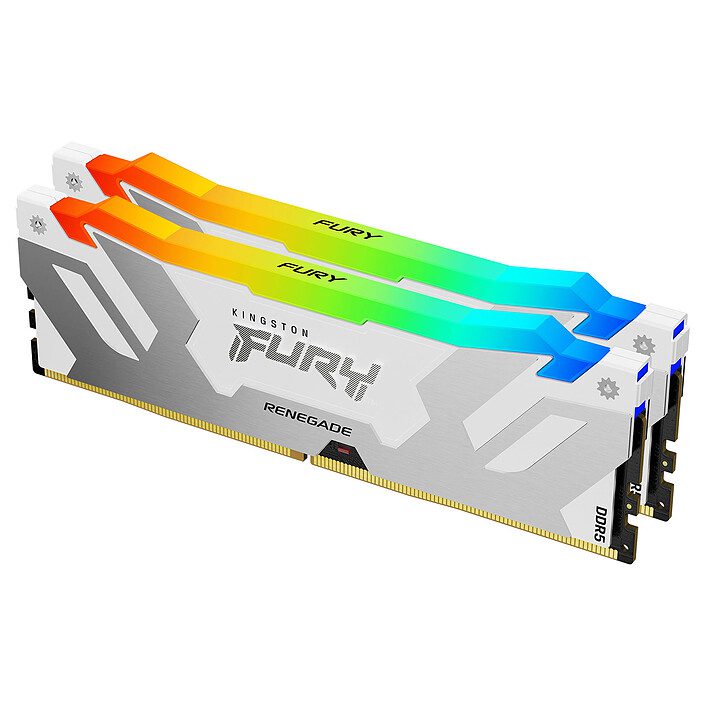 Kingston FURY Renegade RGB 64 Go (2 x 32 Go) DDR5 6400 MHz CL32 - Blanc 1 RAM Kingston DDR5 6400 MHz 64 Go