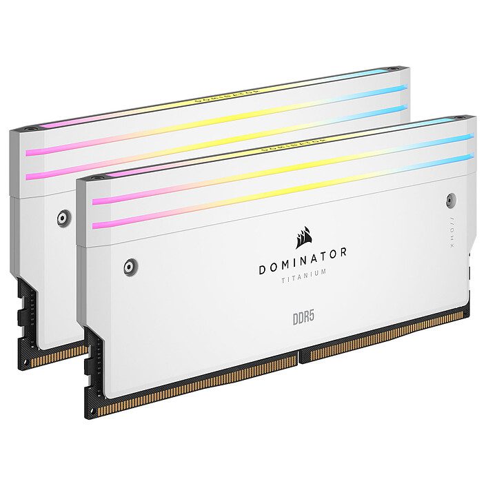 Corsair Dominator Titanium DDR5 RGB 32 Go (2 x 16 Go) 6000 MHz CL30 - Blanc 1 RAM Corsair DDR5 6000 MHz 32 Go
