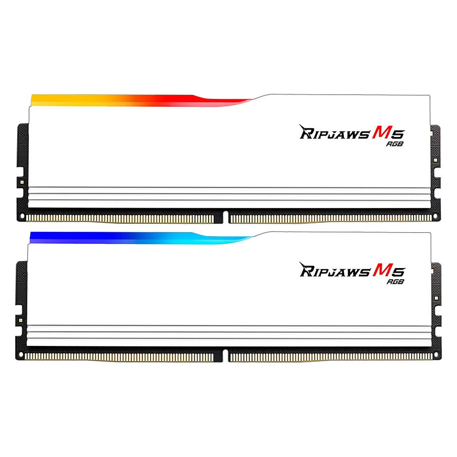 G.Skill Ripjaws M5 RGB 64 Go (2 x 32 Go) DDR5 6000 MHz CL28 – Blanc 2 RAM G.Skill DDR5 6000 MHz 64 Go