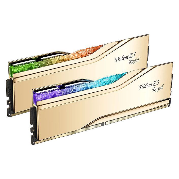 G.Skill Trident Z5 Royal 64 Go (2 x 32 Go) DDR5 6000 MHz CL28 - Or 1 RAM G.Skill DDR5 6000 MHz 64 Go