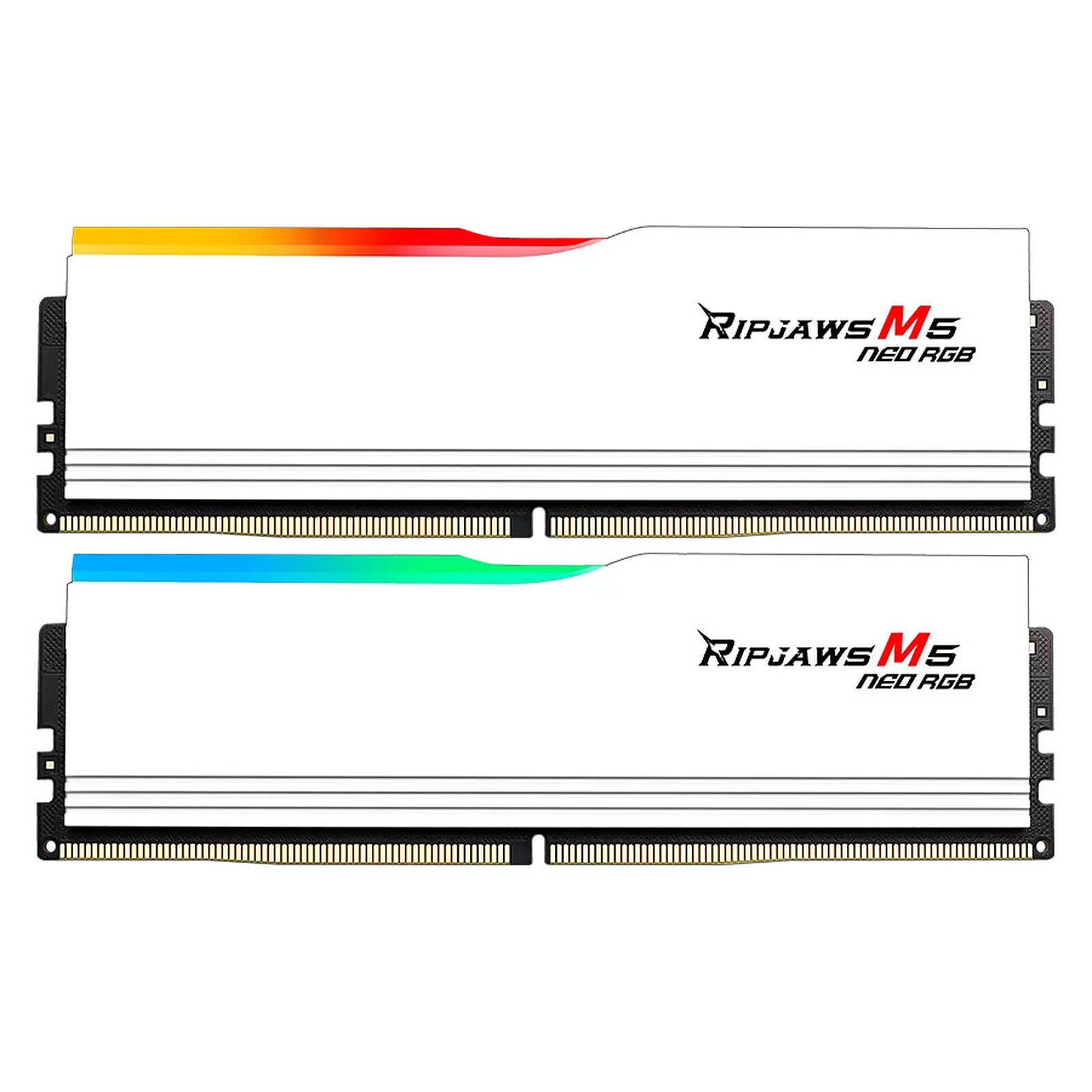 G.Skill Ripjaws M5 Neo RGB 64 Go (2 x 32 Go) DDR5 6000 MHz CL28 – Blanc 2 RAM G.Skill DDR5 6000 MHz 64 Go